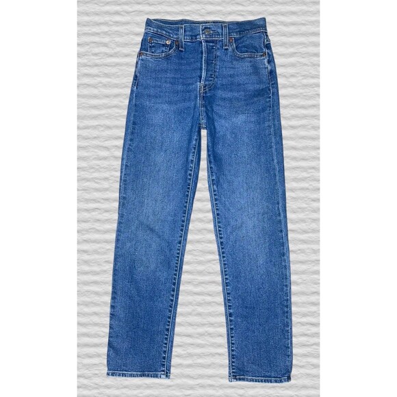 Levis Wedgie Straight Button Fly Jeans Womens 26x28 Med Wash High Rise Festival - Picture 1 of 9